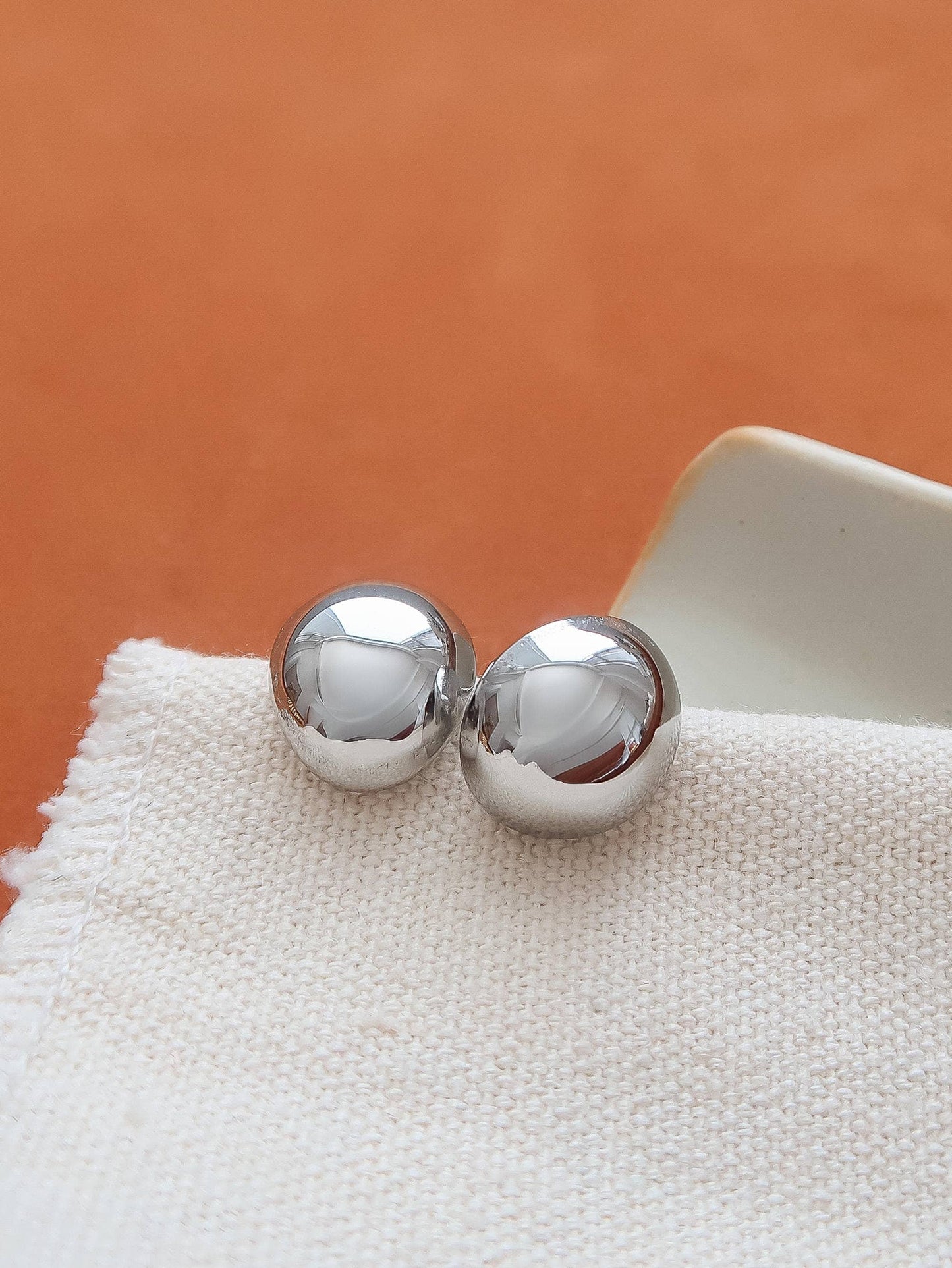 Helene 18K Gold Non-Tarnish Small Dome Earrings