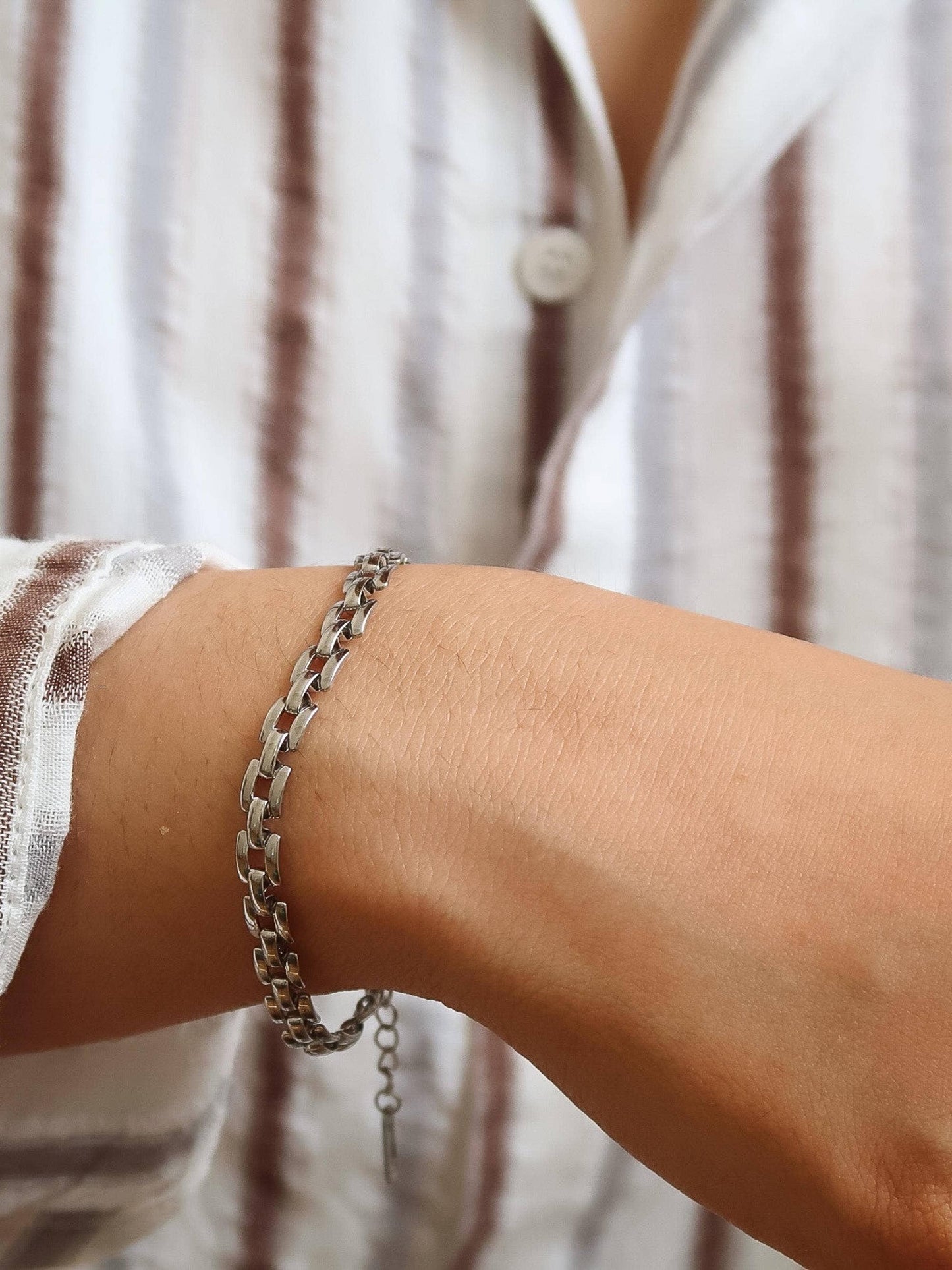 Forte 18K Gold Non-Tarnish Flat Chain Bracelet