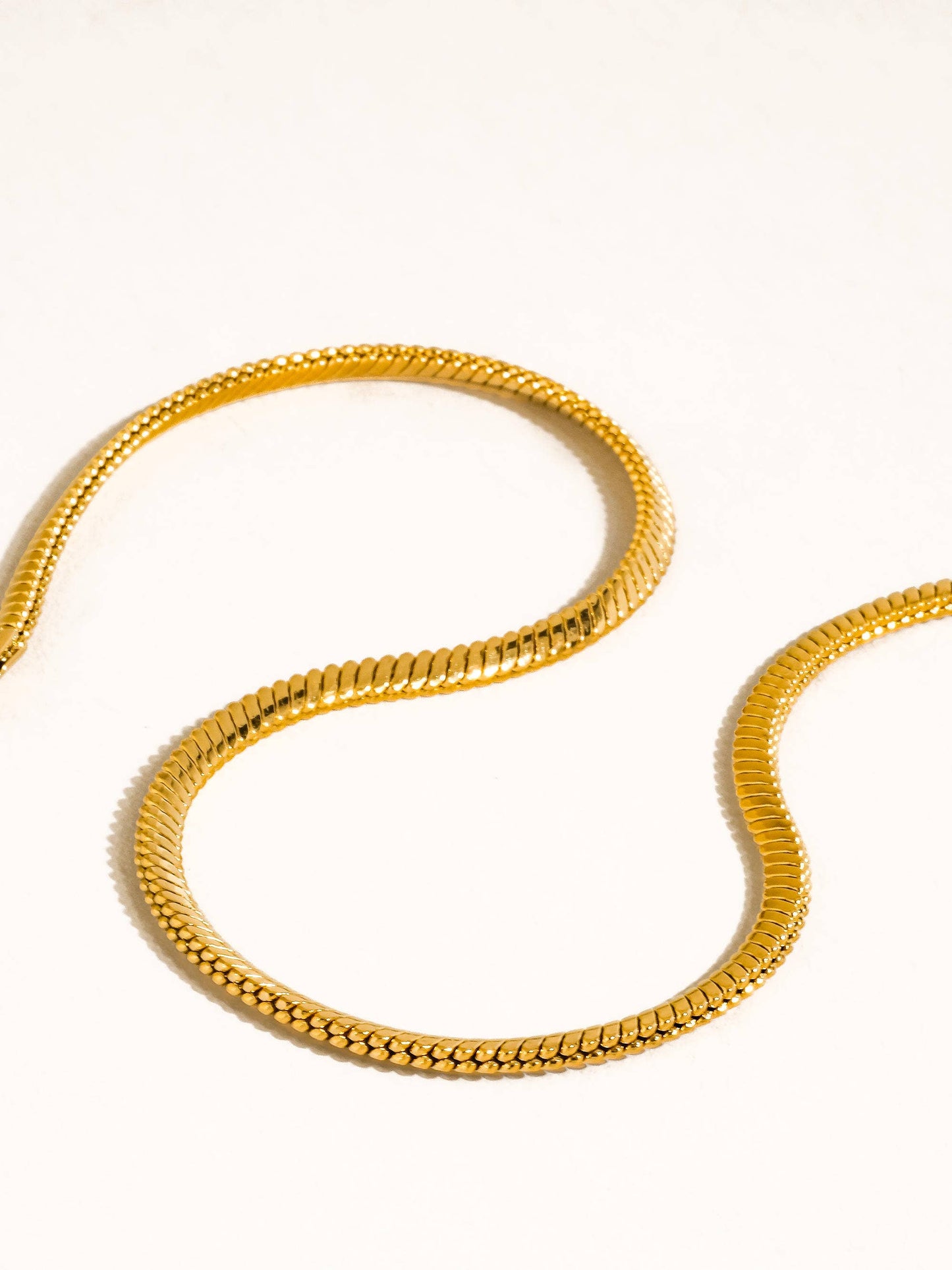 Papillon 18K Gold Non-Tarnish Classic Snake Chain Necklace
