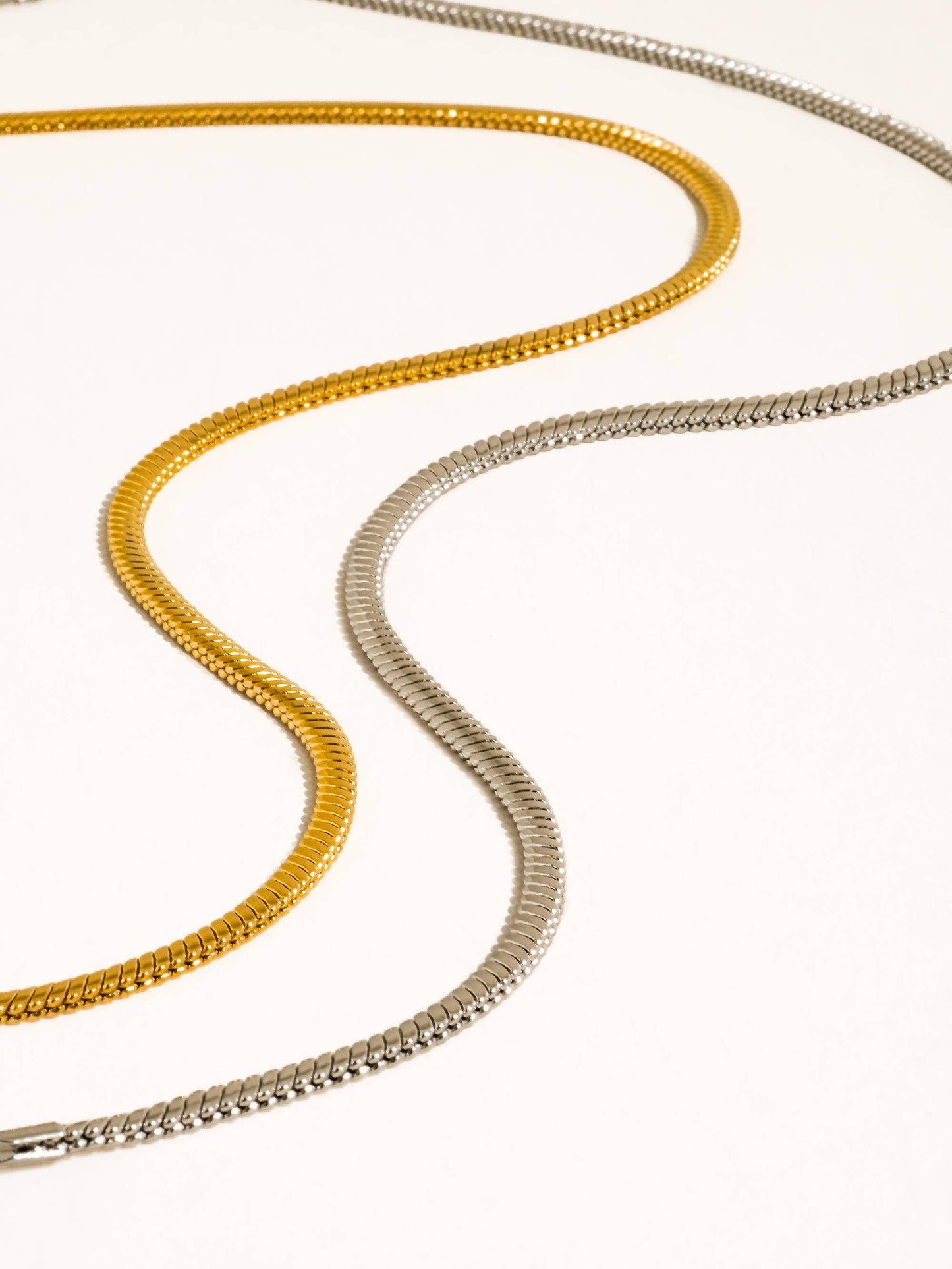 Papillon 18K Gold Non-Tarnish Classic Snake Chain Necklace