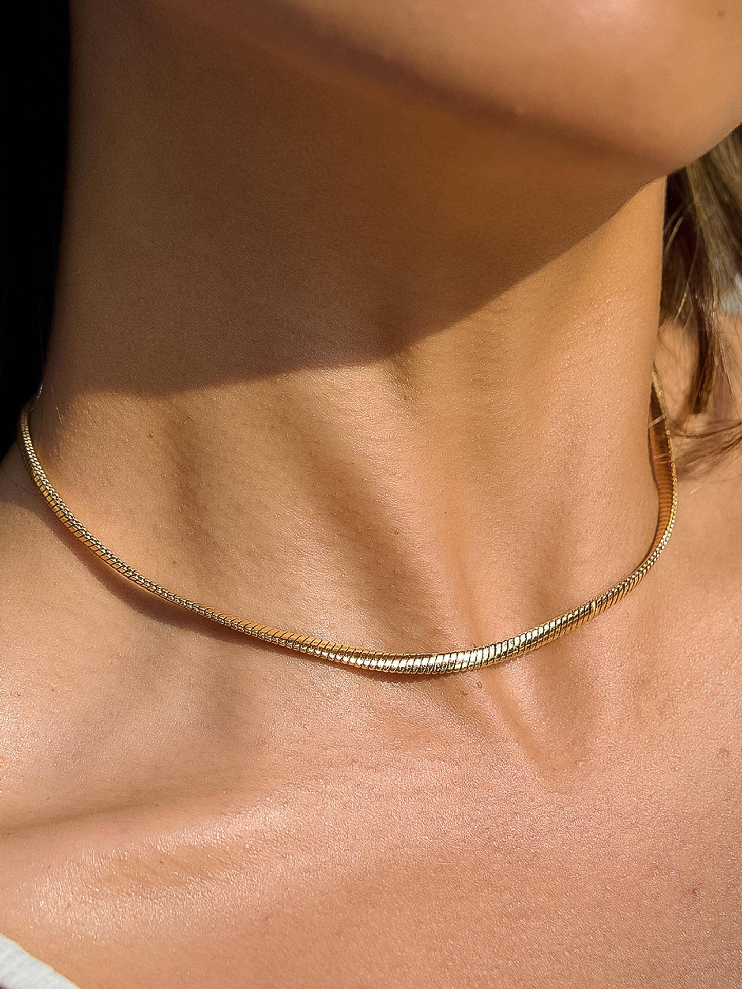 Papillon 18K Gold Non-Tarnish Classic Snake Chain Necklace